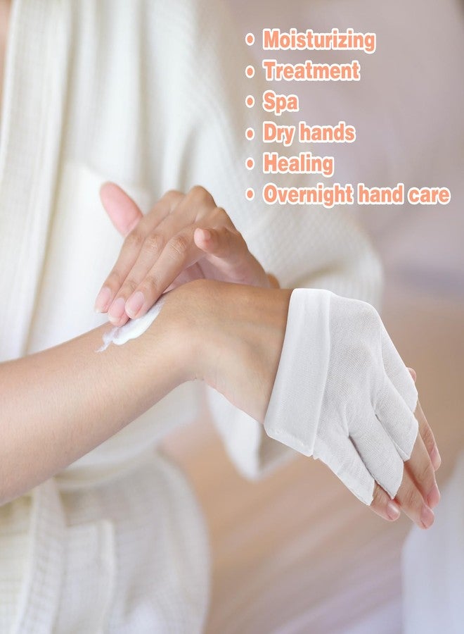 Heclia قفازات هيكليا القطنية البيضاء المرطبة، 8 أزواج، بدون أصابع، تعمل باللمس، مناسبة لليدين الجافتين أثناء النوم، قفازات قطنية للخياطة، مقاس متوسط، قفازات لعلاج الأكزيما للرجال والنساء، 7.09 × 4.33 بوصة - Image 5